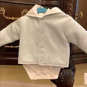Kissy kissy jacket onesie set. 0-3 months boys